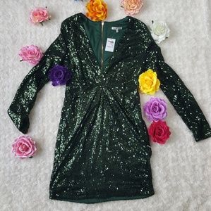 Sequins green dress